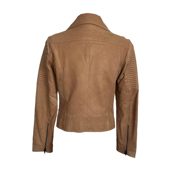 FIRTH Lamb's Leather Jacket Tan Moto Size‎ S - Picture 4 of 14